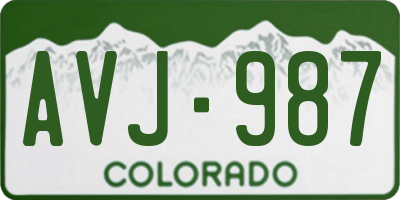 CO license plate AVJ987