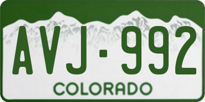 CO license plate AVJ992