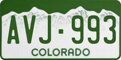 CO license plate AVJ993