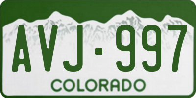 CO license plate AVJ997