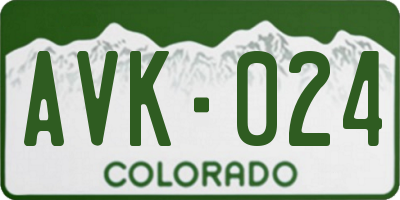 CO license plate AVK024