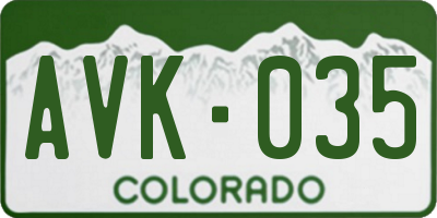 CO license plate AVK035