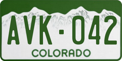 CO license plate AVK042