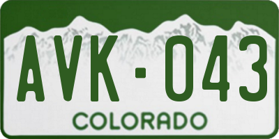 CO license plate AVK043