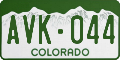 CO license plate AVK044