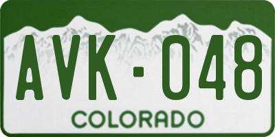 CO license plate AVK048