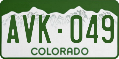 CO license plate AVK049