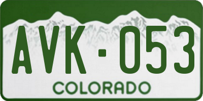 CO license plate AVK053