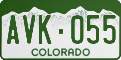 CO license plate AVK055