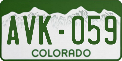 CO license plate AVK059