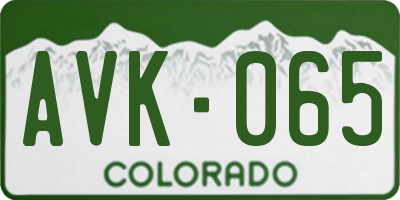 CO license plate AVK065