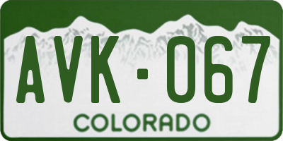CO license plate AVK067
