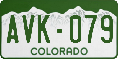 CO license plate AVK079