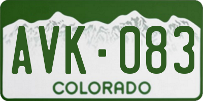CO license plate AVK083