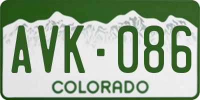 CO license plate AVK086