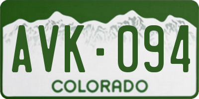 CO license plate AVK094