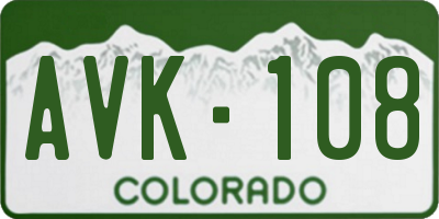 CO license plate AVK108