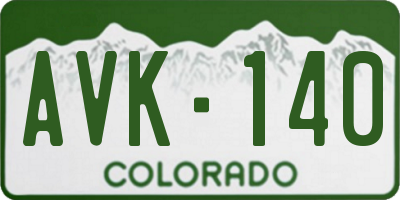CO license plate AVK140