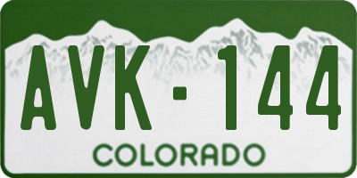 CO license plate AVK144