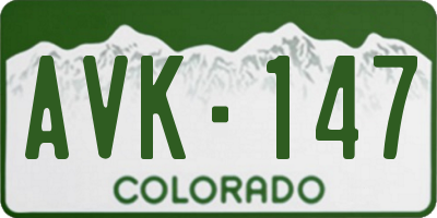 CO license plate AVK147