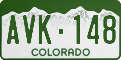 CO license plate AVK148