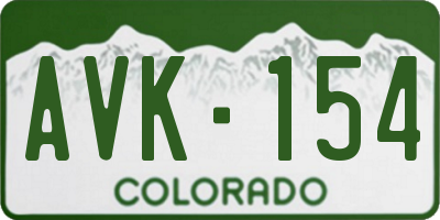 CO license plate AVK154