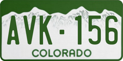 CO license plate AVK156