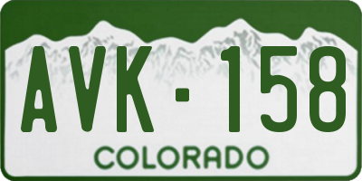 CO license plate AVK158