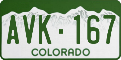 CO license plate AVK167