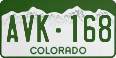 CO license plate AVK168