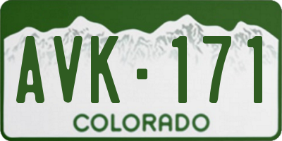 CO license plate AVK171