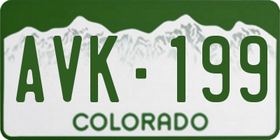CO license plate AVK199