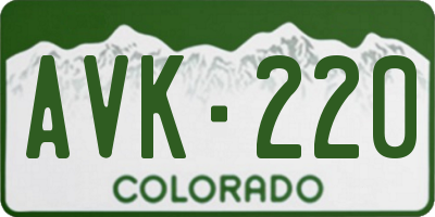 CO license plate AVK220