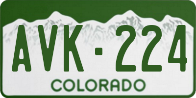 CO license plate AVK224