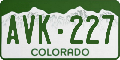 CO license plate AVK227