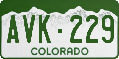 CO license plate AVK229