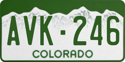 CO license plate AVK246