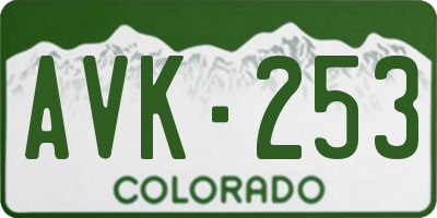 CO license plate AVK253