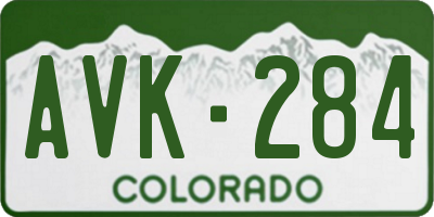CO license plate AVK284
