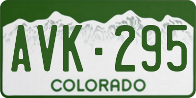 CO license plate AVK295