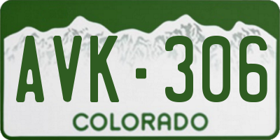 CO license plate AVK306