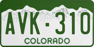 CO license plate AVK310