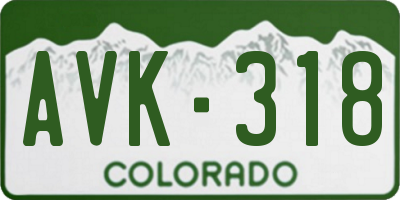 CO license plate AVK318