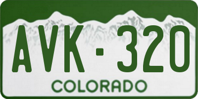 CO license plate AVK320