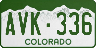 CO license plate AVK336