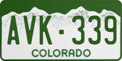 CO license plate AVK339