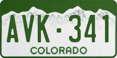 CO license plate AVK341