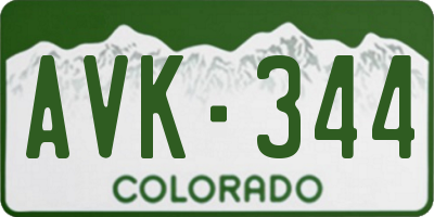 CO license plate AVK344