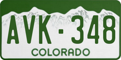 CO license plate AVK348