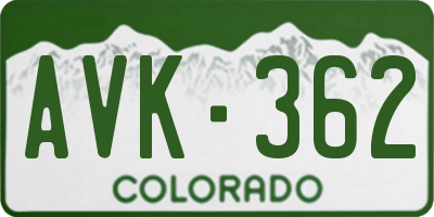 CO license plate AVK362